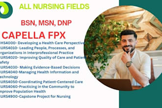deliver in bsn msn fnp, healthcare ihuman, shadow health, capella fpx in a cycle