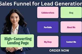 create high converting landing page sales lead sales funnel for lead generation