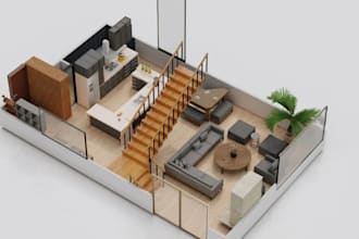 do high quality architectural 3d floor plans in 2k, 4k, 8k resolution