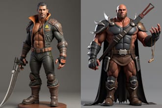 3d model, toys, action figure, character 3d printing  rendering game character