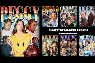 design a crazy vintage style bootleg rap tee for you