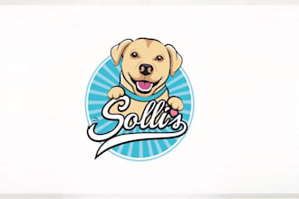 do modern animal dog pet care veterinary logo for you