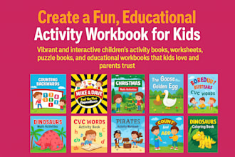design kids activity book coloring book pages handwriting workbook kdp cover