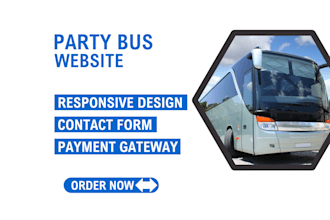 create bus booking, chauffeur, party bus, limo service and limousine website