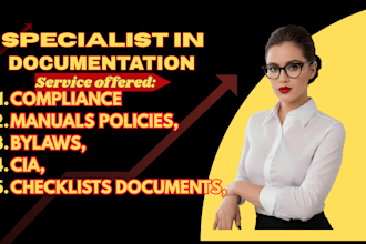 compliance manuals policies, bylaws, cia, and checklists documents,