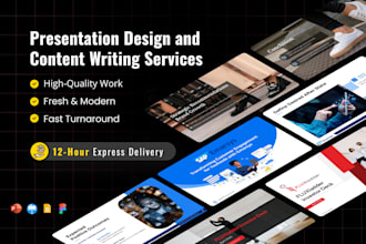write and design business pitch deck, powerpoint presentation