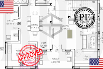 licensed structural engineer, az, nm, il, nj, ny pe stamp, floor plan, blueprint