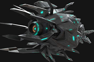 create 3d spaceship, aircraft, military vehicle, armored tank for  3d printing