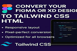 convert your figma or xd design to tailwind CSS HTML