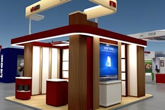 do 3d exhibition booth stall stand and 3d kiosk