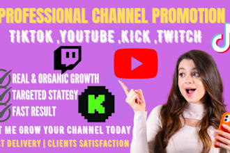 do organic youtube tiktok kick twitch channel to get real followers live viewers