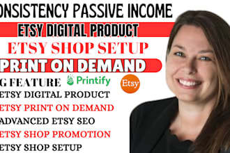 etsy print on demand, etsy shop setup etsy master resell right digital product