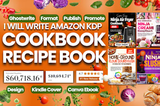 do cookbook recipe book, recipe creation, cookbook formatting canva ebook design