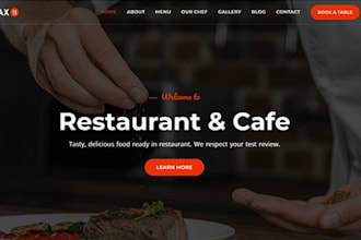 build wordpress catering website, restaurant website, food website, cafe website