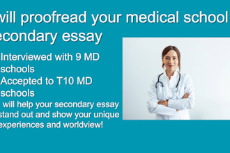 perfect and proofread your medical school secondary