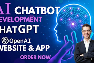 build chatgpt ai mobile app, websites, ai software, saas apps, ai chatbot