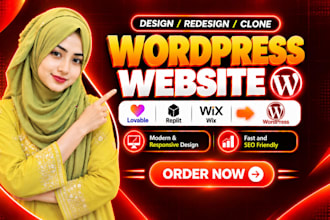 do website design, redesign clone or convert lovable, replit, wix to wordpress