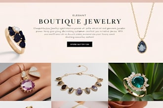 design a chic boutique jewelry website for your artisan or gemstone brand