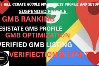 create and setup, optimize your gmb profile, gmb maps with instant verification