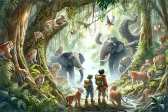 draw a colorful children book illustration