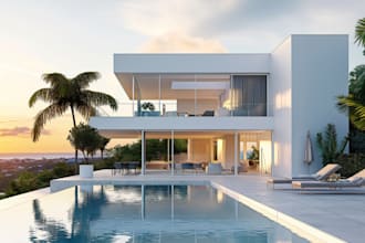 redesign apartment exterior, home decor, luxury condo rendering,villa,3d rooftop