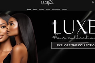 design a glamorous hair extension shopify store beauty store dropshipping  store