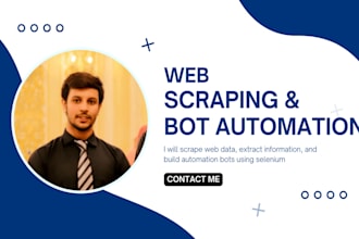 do web scraping, and build web automation bots using selenium