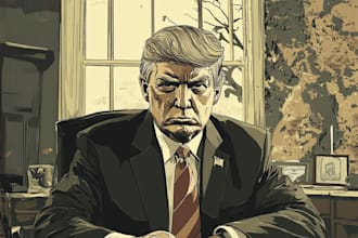 create stylized political caricature illustration cartoons