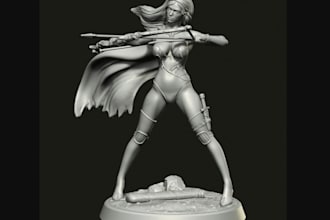 sculpt 3d fantasy nsfw action figure, miniature, amor, ttrpg tabletop, warmage