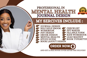 design self help ebook, workbook, mental health journal, instructional design