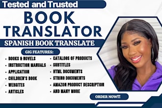 tranlate spanish to english translator do english to spanish book translation