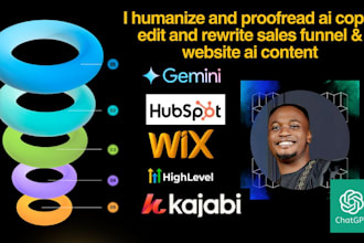 humanize and proofread ai copy, edit and rewrite sales funnel website ai content
