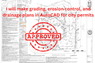 make grading erosion control plan and drainage plan in autocad for city permit