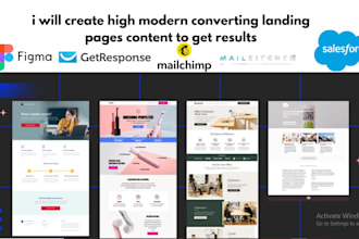 create high modern converting landing page contents to get result