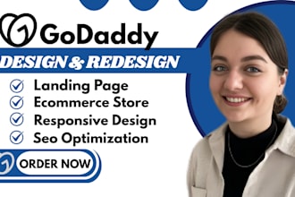 design a responsive godaddy website with custom design and seo optimization