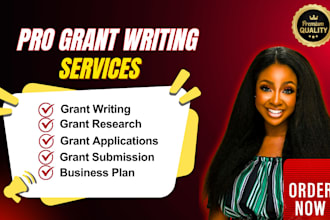 grant writing and submission, proposal, research, application, business plan