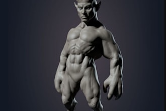 sculpt 3d character, fantasy miniature action figure, anime dnd for 3d printing