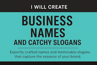 create unique business names and catchy slogans