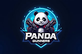 do panda gunners esport mascot logo design