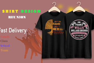 design custom family reunion tshirt with tree and quote