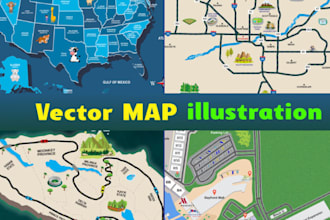 design vector map, city map real estate map or event map in illustration
