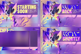 do twitch design logo cartoon art, overlays, emotes, panel