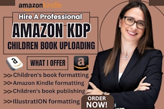 upload children book for amazon kindle or paperback picture book formatting