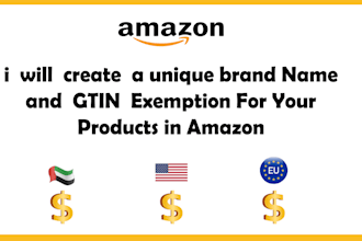 create a unique brand name and gtin barcode exemption for your amazon product