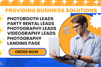 generate exclusive photobooth leads party rental leads photography landing page