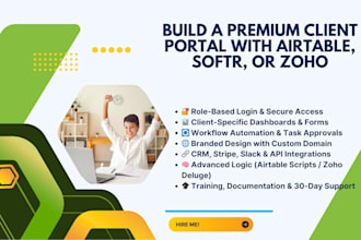 build a custom client portal with automation using airtable, softr, zoho creator