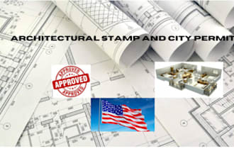 draw and stamp architecture mep drawings for permit, usa pe stamp, pe stamp
