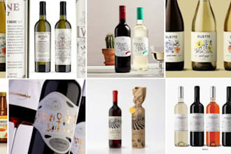 design unique wine label, food label, bottle label, product label design