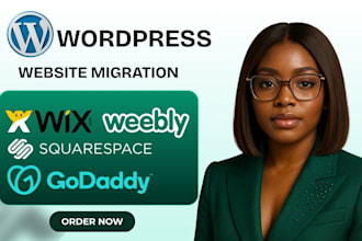convert, clone, migrate wix squarespace weebly godaddy to wordpress website