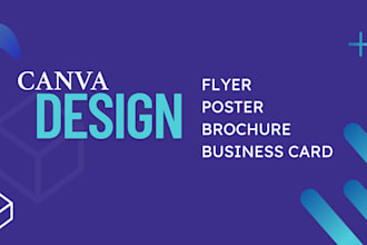 design flyers, posters, brochures, business cards with canva